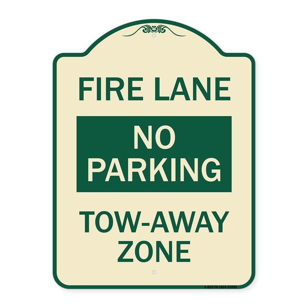 Signmission Fire Lane No Parking Tow-Away Zone Heavy-Gauge Aluminum Architectural Sign, 24" x 18", TG-1824-23992 A-DES-TG-1824-23992